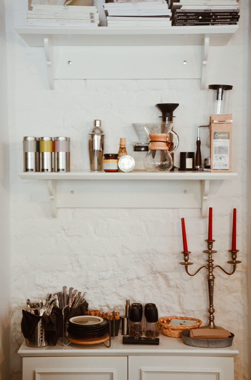 still life, variation, contemporary, no people, kitchen utensil, home interior, table, 4K, wooden, shelf, home, saucers, kitchen counter, candelabra, choice