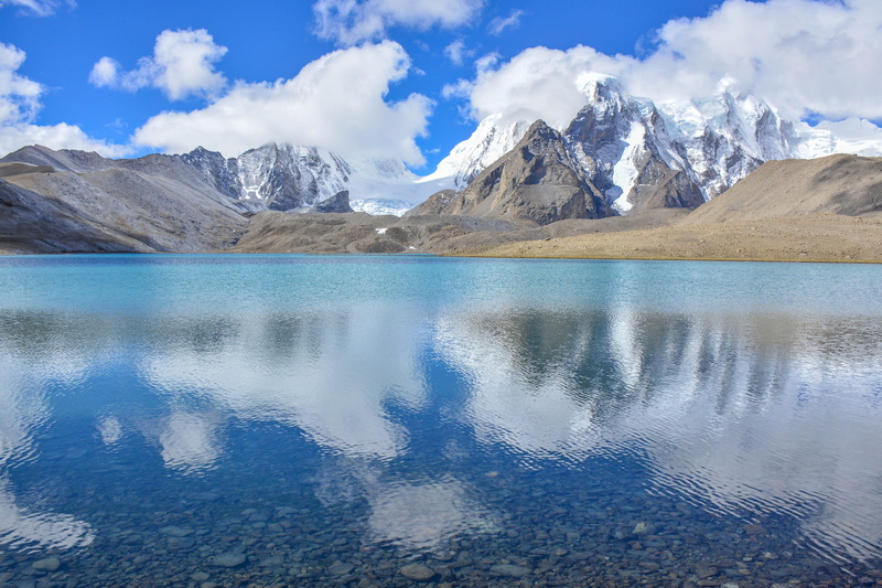 winter, snowy, shore, near, stone, river, nature, rock, mountain, white, cloud - sky, scenics - nature, tranquility, peak, lake, mountain peak, cloudy