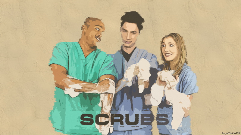 Christopher Turk, Donald Faison, Sarah Chalke, Zach Braff, Scrubs, TV Show, 1080P, J. D. (Scrubs), Elliot Reid