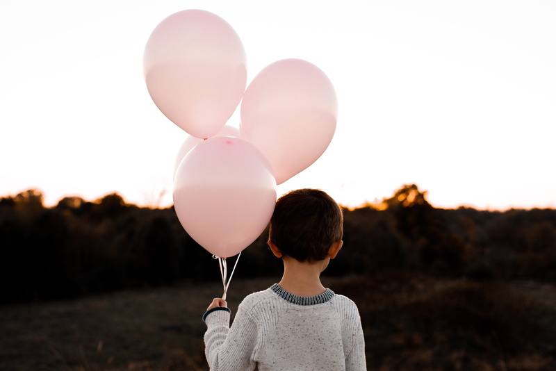 positive emotion, balloons, 5K, boy, forest, nature, sunset, land, girl, environment, outdoors, helium balloon, valentines day - holiday, golden hour
