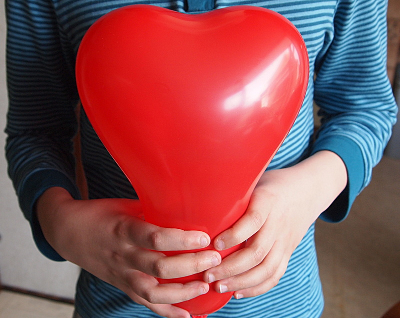 inflated, young, child, teenager, human limb, person, close-up, boy, females, give, human arm, midsection, cloister, body part, red, hand, holding, balloon