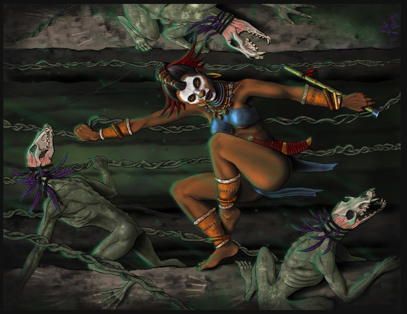 voodoo, girl, d, female, image, fantasy, witch, zombie, picture, woman, digital, doctor, 720P, art