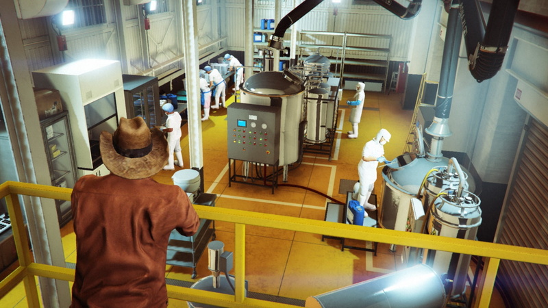 wooden, meth, business, women, hutch, Walter White, lighting equipment, illuminated, Rockstar Games, machinery, 1080P, equipment, factory, indoors, rear view