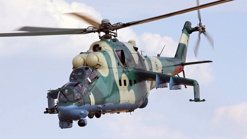 mid-air, BBC Nigeria, aerospace industry, military, a modernized version of the Mi-24, transportation, mode of transportation, Attack helicopter, air force