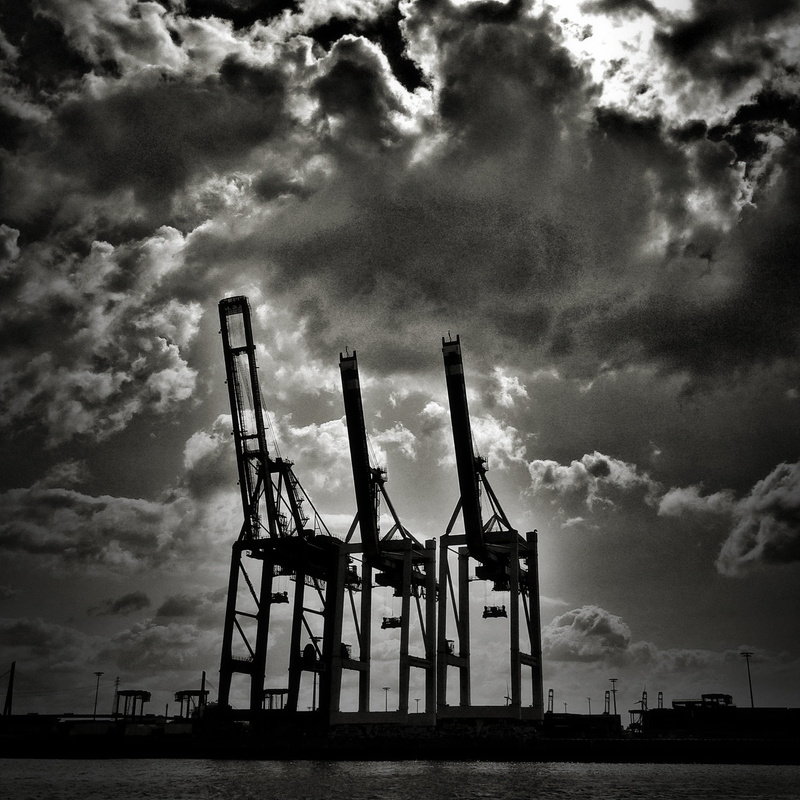 architecture, factory, industry, hamburger, built structure, cargo, fuel and power generation, container, cloud - sky, wanderlust, 1080P, ship, technology