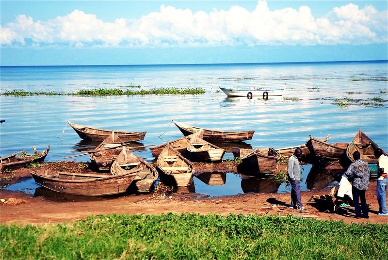 horizon over water, nature, scenics - nature, lake, 4K, lake victoria, sky, land, beach, horizon, uganda, mode of transportation, boats, sea, no people