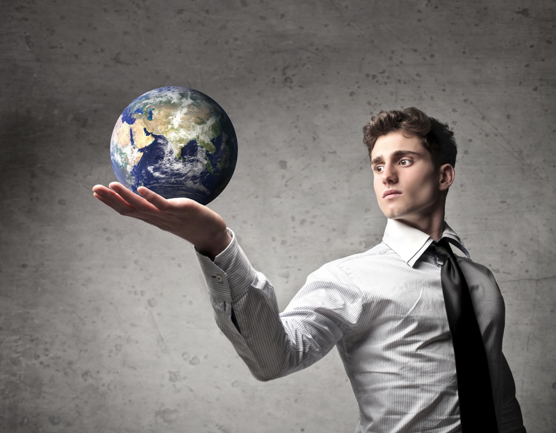 global business, indoors, holding, space, white, 5K, guy, young adult, global communications, shirt, looking, planet earth, world at your fingertips, men