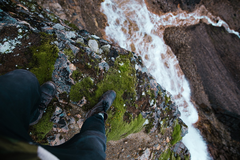 real people, Men, Waterfalls, nature, high angle view, personal perspective, human body part, Water, 4K, standing, edge, flowing water, Around the World