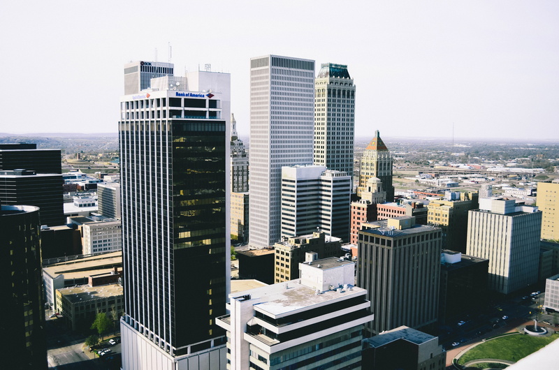 United States, office Building, office building exterior, modern, high angle view, sky, oklahoma, office, travel destinations, city, day, no people, Tulsa