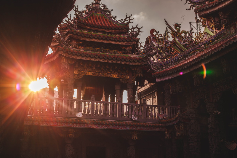 nature, travelling, sunset, religious icon, asia, spirituality, religious, building exterior, flare, red, sun flare, travel, built structure, religion