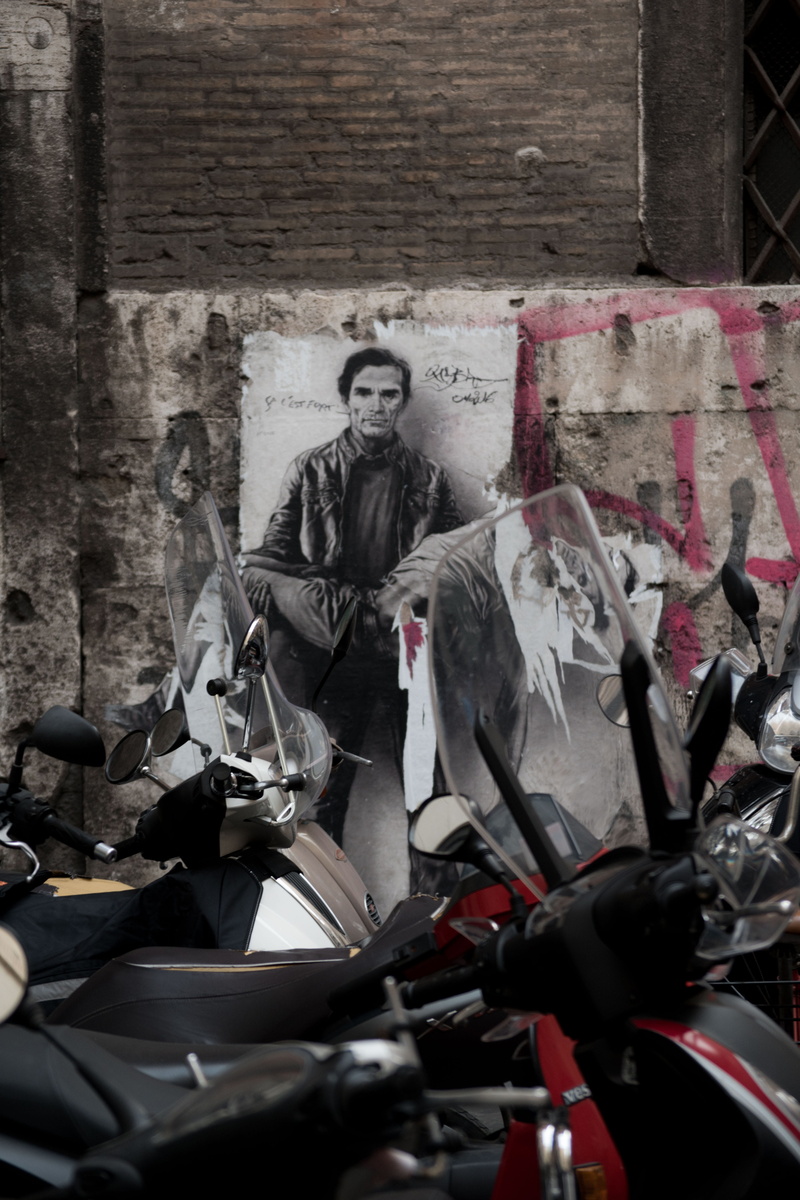 wall - building feature, art and craft, people, graffiti, rome, 5K, grunge, dirty, mode of transportation, human representation, elcarito, scooter, street art