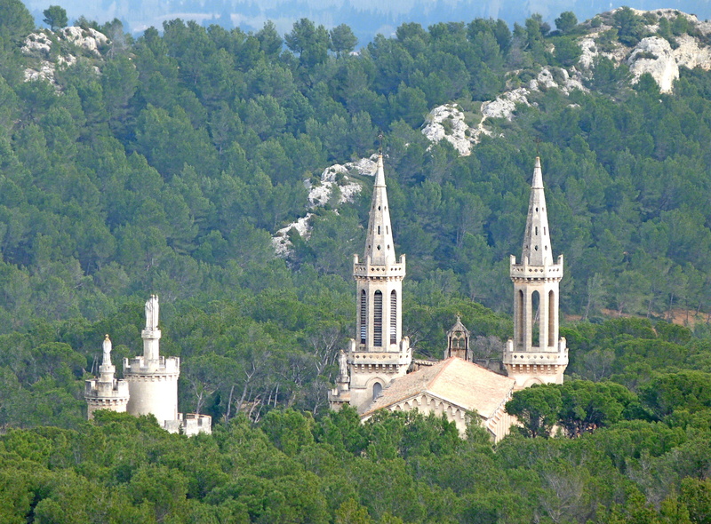 tower, growth, michel st of frigolet, no people, beauty in nature, provence, building, mountain, tree, nature, land, 4K, place of worship, built structure