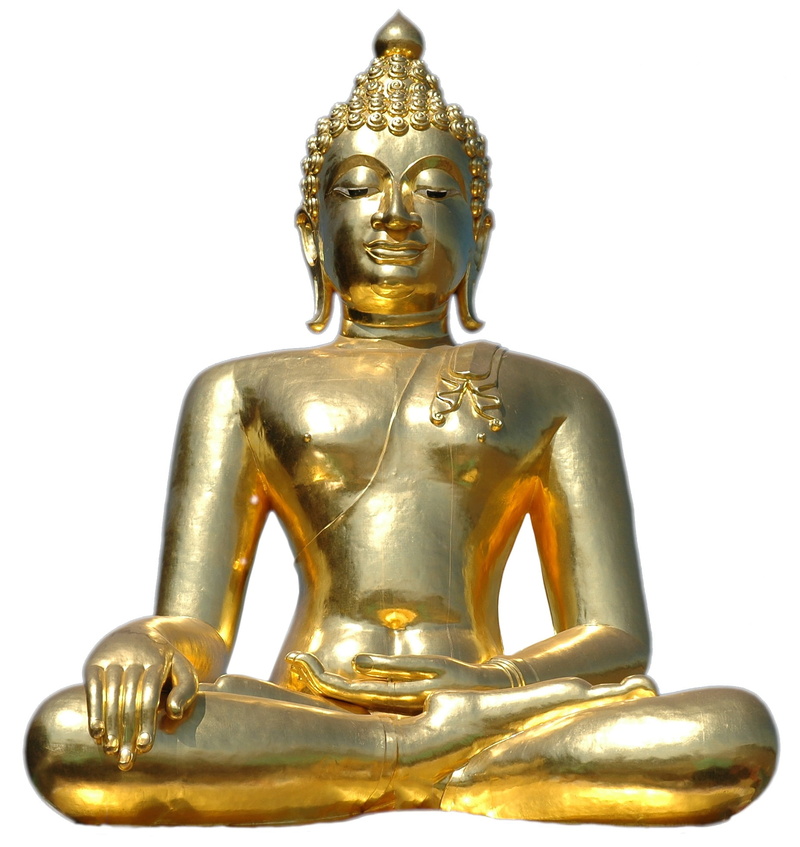 religion, idol, sitting, studio shot, creativity, representation, isolated, human representation, male likeness, art and craft, asia, golden, 1080P, thailand