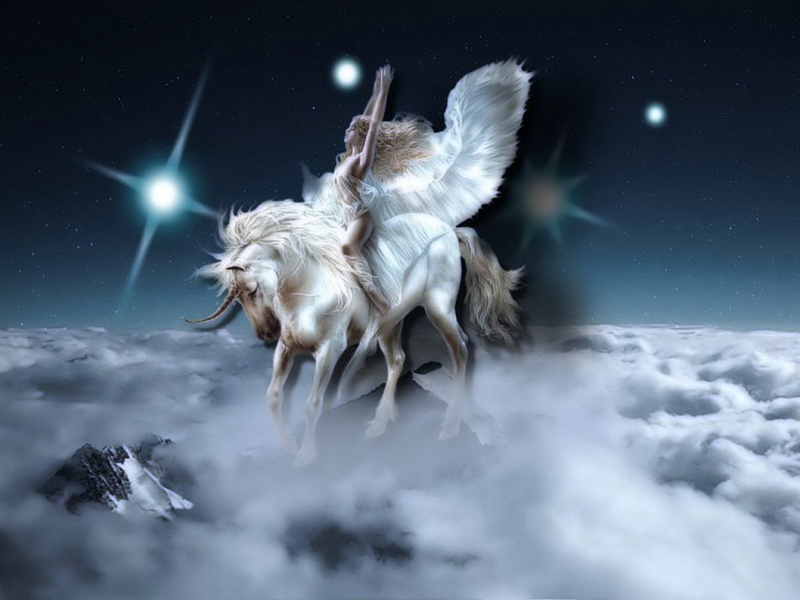 fantasy, formations, Abstract, 480P, Pegasus, art, hd, greek mythology, horse, fantasy horse, cloud