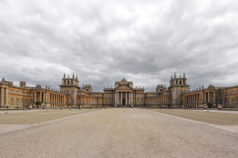 building exterior, overcast, duke of marlborough, history, the past, World Heritage, building, mansion, palace, nature, travel destinations, woodstock