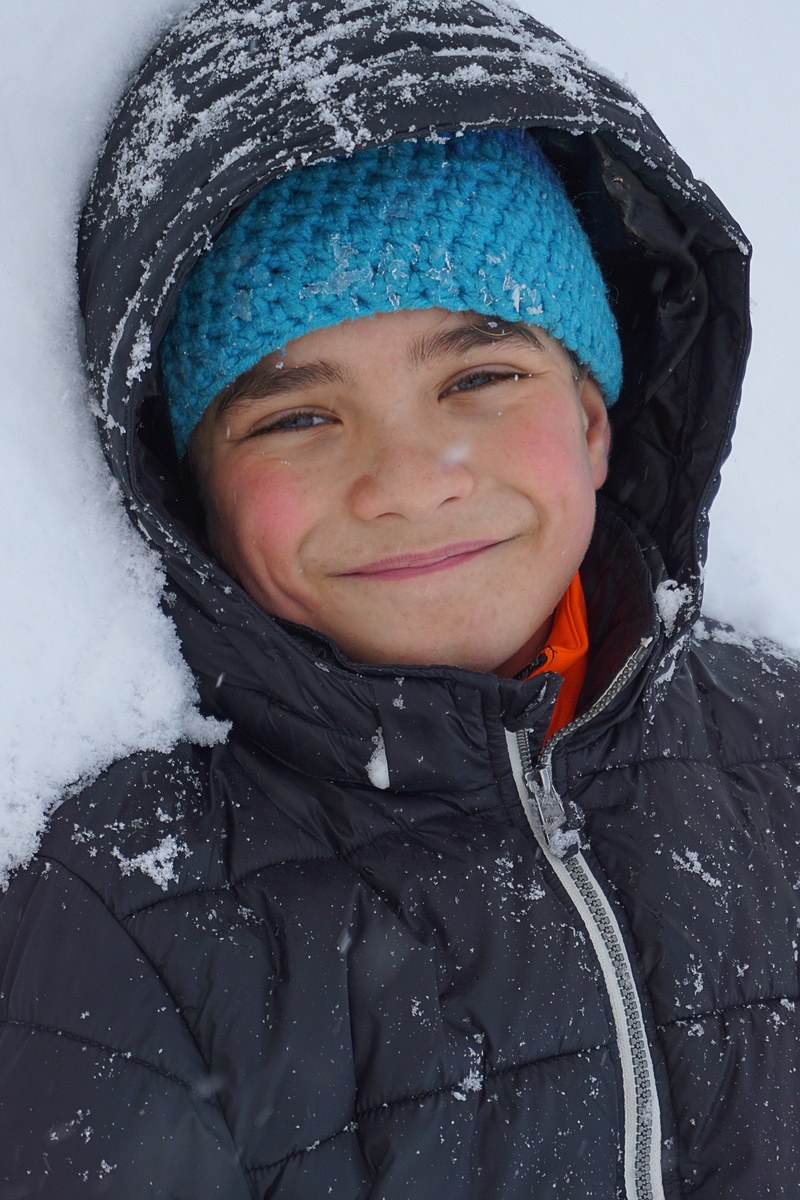 anorak, boys, one person, child, portrait, cold, 5K, looking at camera, smiling, childhood, leisure activity, headshot, hat, snowing, warm clothing, face