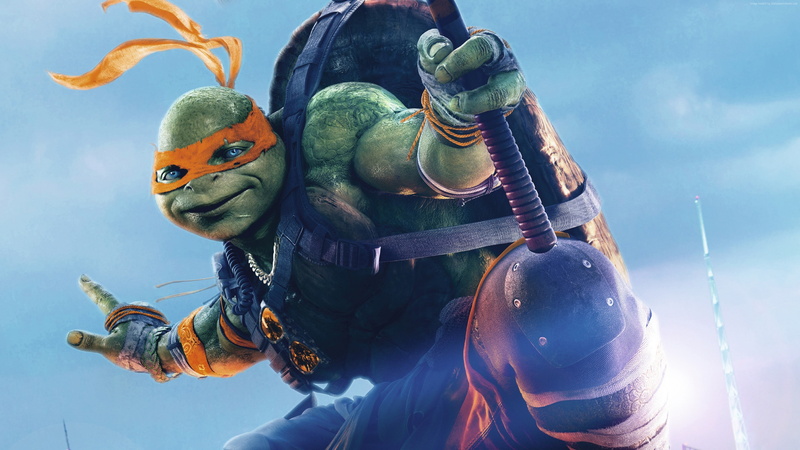 animal wildlife, sea, michelangelo, animals in the wild, Turtles, blue, close-up, human representation, representation, Best Movies of 2016, outdoors, water