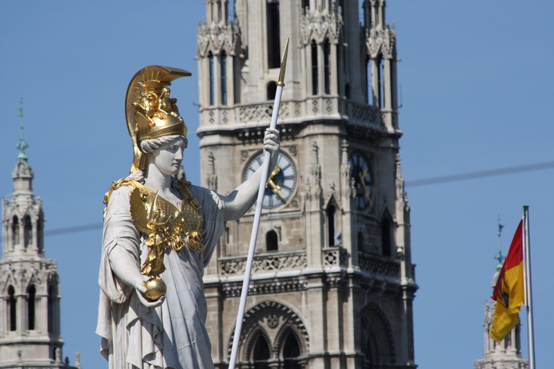 male likeness, architecture, vienna, outdoors, spirituality, art and craft, no people, City, 4K, Austria, building, Vienna, sky, art, places of interest