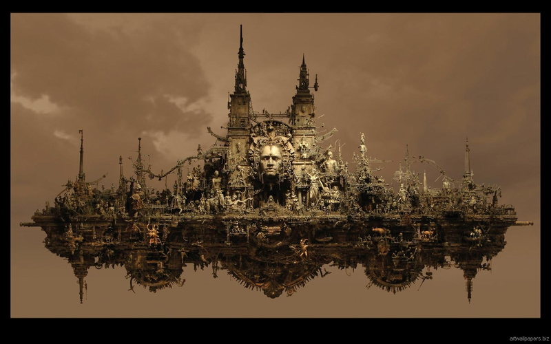 720P, Sculptures, Steampunk, Dark, art, Kuksi, sci, fi, Kris