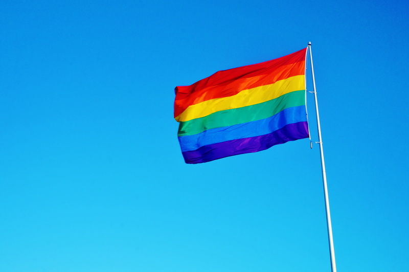 4K, multi colored, freedom, low angle view, copy space, san francisco, flag, yellow, purple, symbol, castro, pole, red, pride, environment, rainbow, emotion
