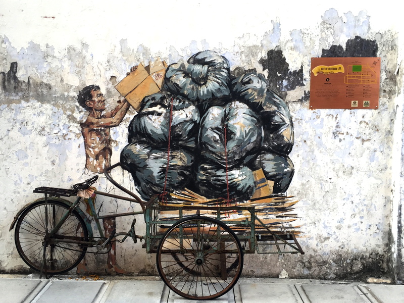 day, ipoh, nature, city, mural, bicycle, architecture, stack, wall art, mode of transportation, snow, land vehicle, lot, street, trishaw, wall, jalan shala