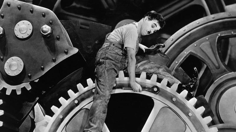 Charlie Chaplin, Black and White, Movie, 1080P, Modern Times