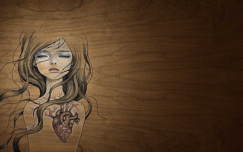 artwork, 720P, representation, indoors, close-up, wood - material, hair, human representation, copy space, drawing - art product, backgrounds, no people