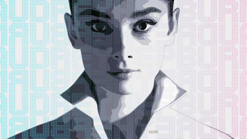 Portrait, Audrey Hepburn, Celebrity, Face, 1080P, Artistic, Actress, Digital Art, Actresses, Vector