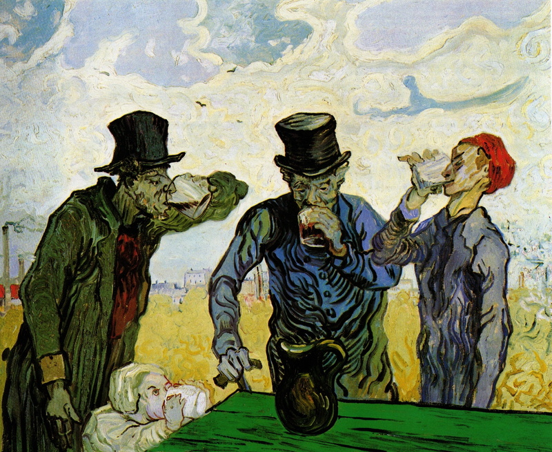 people drink, decanter, Vincent van Gogh, 2K, The Drinkers
