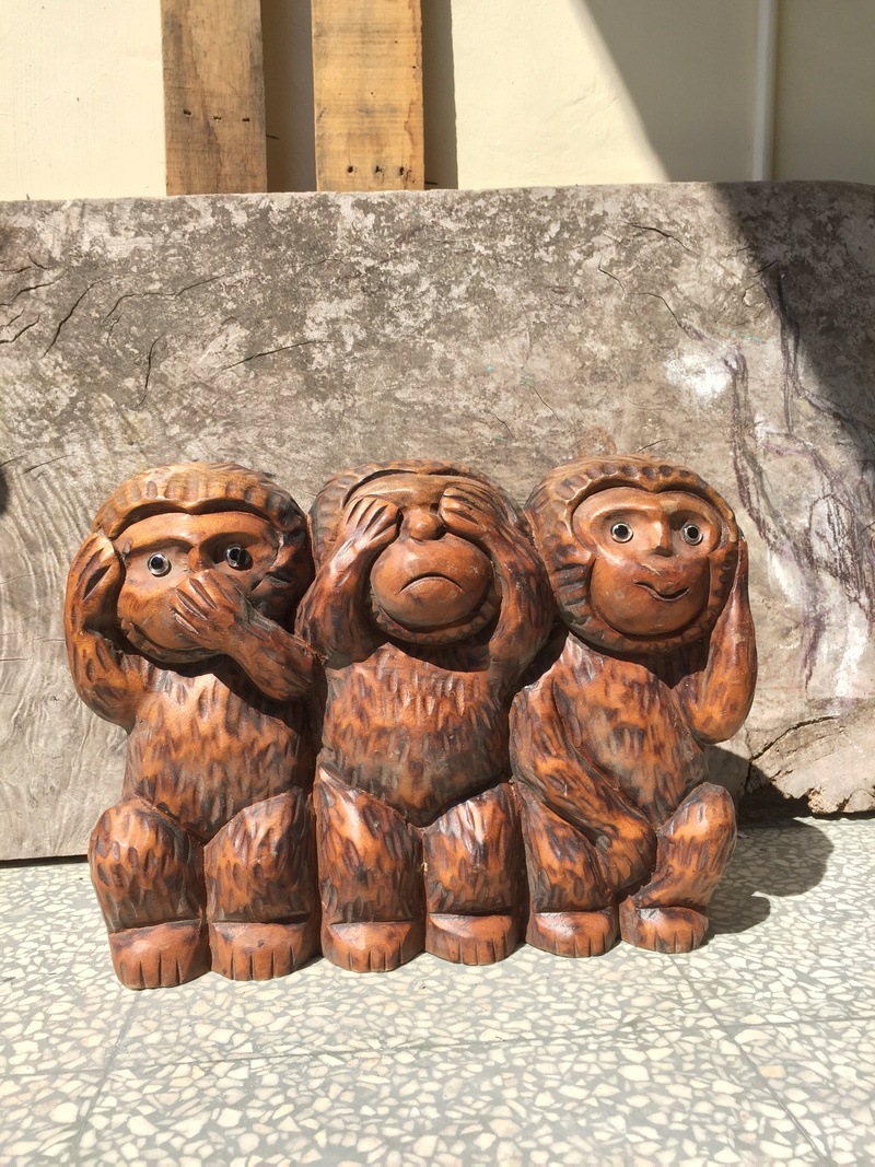 day, close-up, evil words, representation, male likeness, cultures, sculpture, see no evil, 2K, wall - building feature, carving - craft product, art and craft