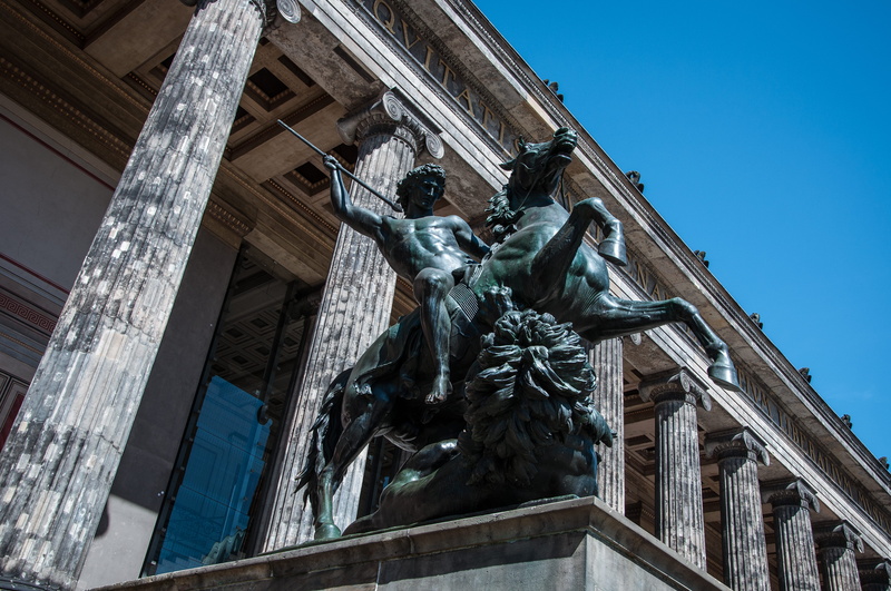 history, city, sky, landscape, the past, low angle view, no people, landmark, representation, building, built structure, riding, blue, outdoors, human representation