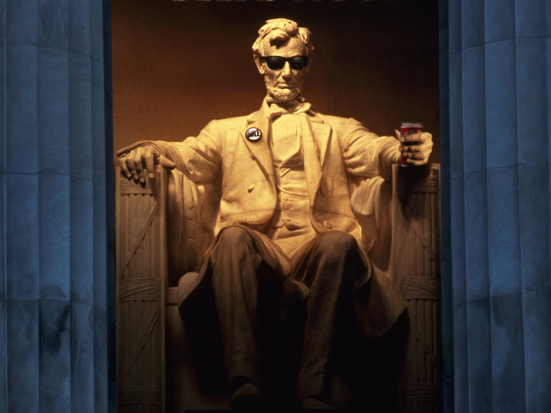 abraham, male likeness, memorial, close-up, 1995, arts culture and entertainment, matt frewer, indoors, people, the past, statue, lincoln, todd moss, art and craft