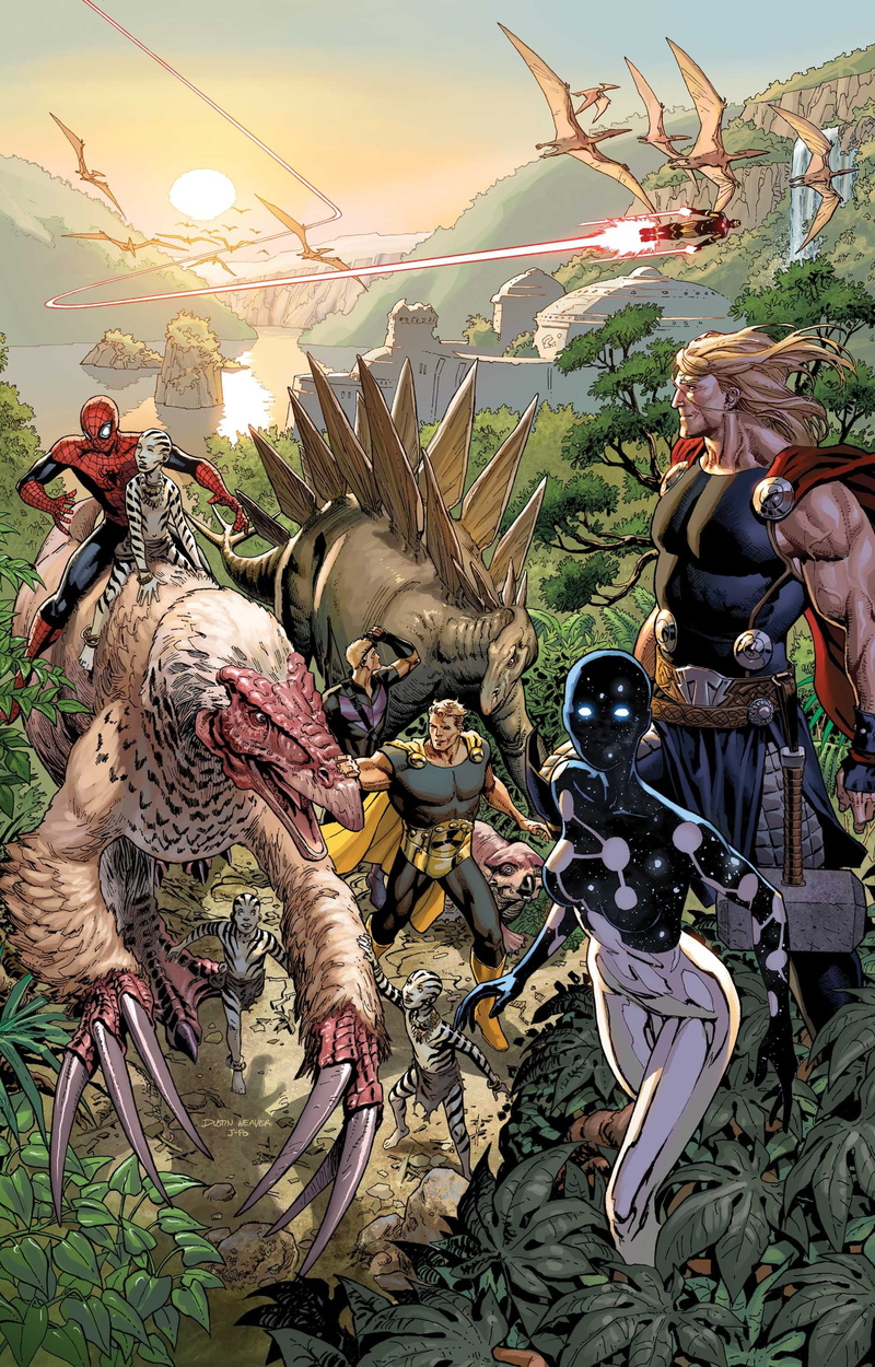 Marvel Comics, architecture, Iron Man, outdoors, characters, people, craft, spirituality, Spider-Man, nature, sculpture, ceremony, Thor, dragon, dinosaurs