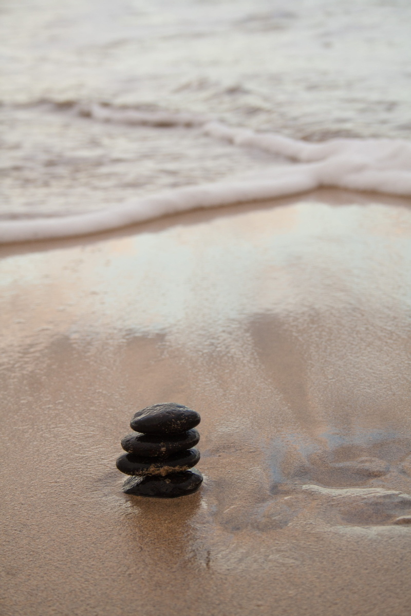 harmony, motion, flowing water, day, 2K, spirituality, spa, water, rest, sand, solid, stones, relaxation, sea, stone, beach, background, stone - object