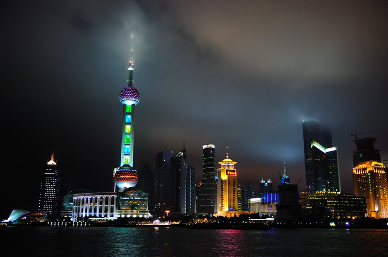 shanghai, night view, financial district, building exterior, urban skyline, built structure, skyscraper, waterfront, travel destinations, 4K, building