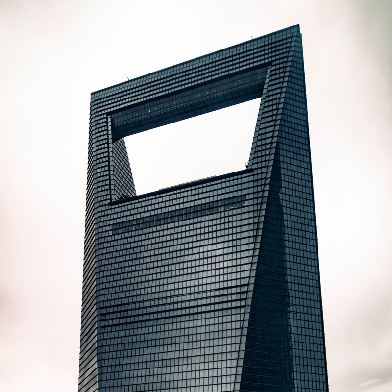 day, tower, city life, office building exterior, no people, low angle view, china, reflection, clouds, glass, building exterior, corporate business, pudong