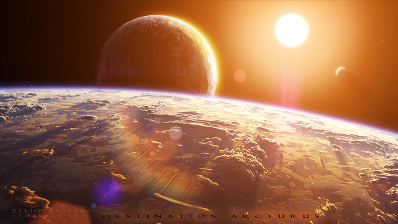 4K, planet - space, lens flare, destination, nature, light - natural phenomenon, science, illuminated, arcturus, glowing, futuristic, no people, sky, poster