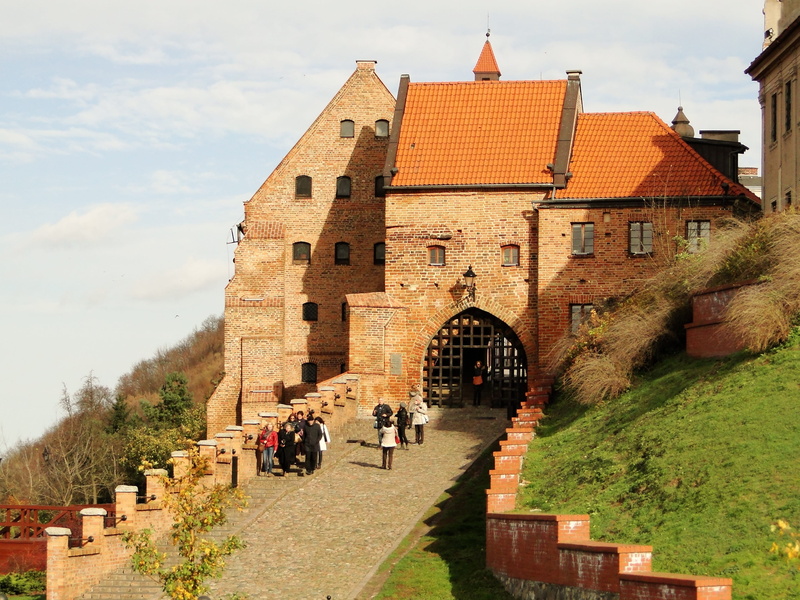 stone, the palace, cloud - sky, tower, group of people, tree, old, incidental people, men, travel, day, at the court of, poland, building, gates water polo
