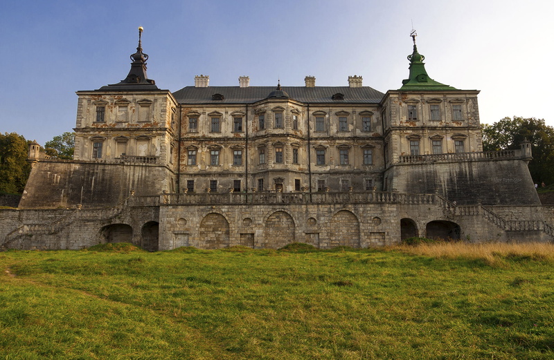 lawn, Pidhirtsi Castle, castle, 1080P, Ukraine, grass, Lviv, Lions
