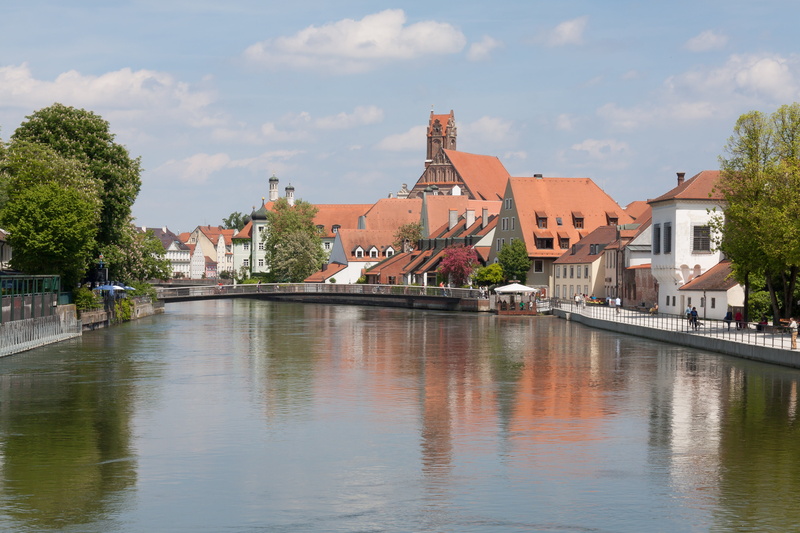 isar, water, tree, residential district, sky, plant, place of worship, built structure, promenade, romantic, tourism, church, day, bavaria, atmosphere
