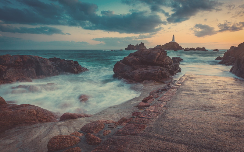 sea, beauty in nature, scenics - nature, outdoors, tranquility, sky, solid, beach, rock, cloud - sky, body, rock - object, horizon over water, sunset, rock formation
