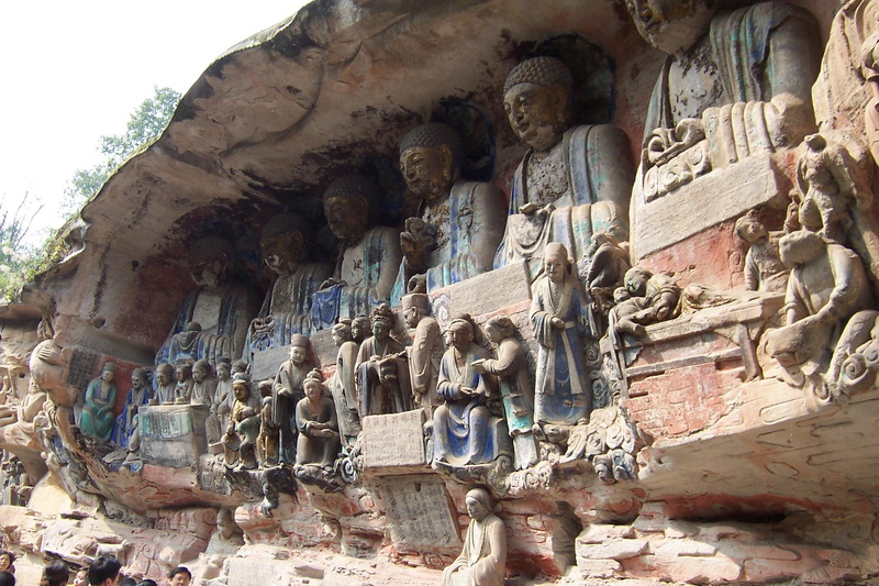 china, carvings, animals, architecture, 1080P, magic, dazu, world, rock, budha, seven, religious