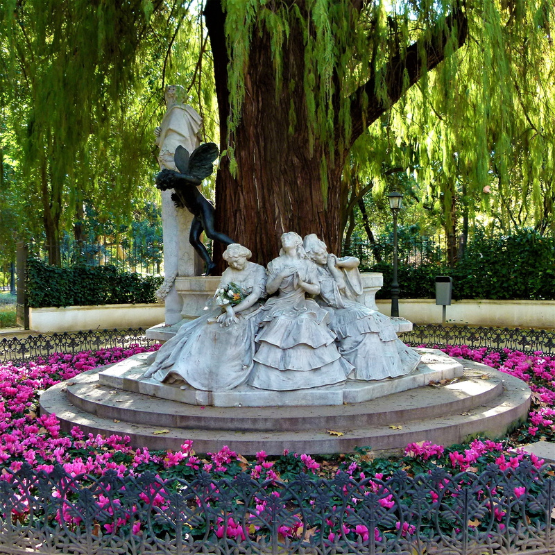 flowering plant, male likeness, 2K, roundabout, poetry, growth, creativity, flower, sculpture, famous Place, day, park - Man Made Space, fountain, tree