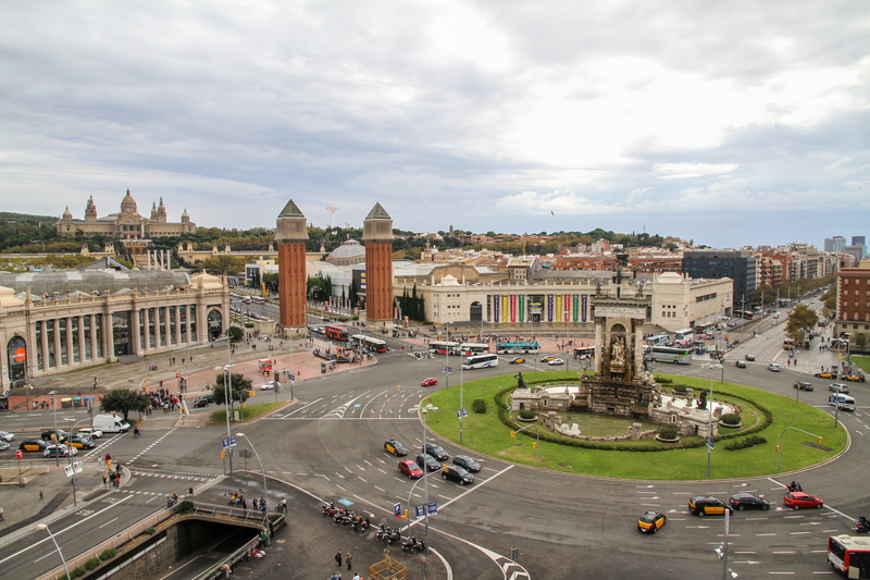 built Structure, aerial, road, busy, day, architecture, aerial photo, travel Locations, motor vehicle, incidental people, spain, cloud - sky, travel destinations
