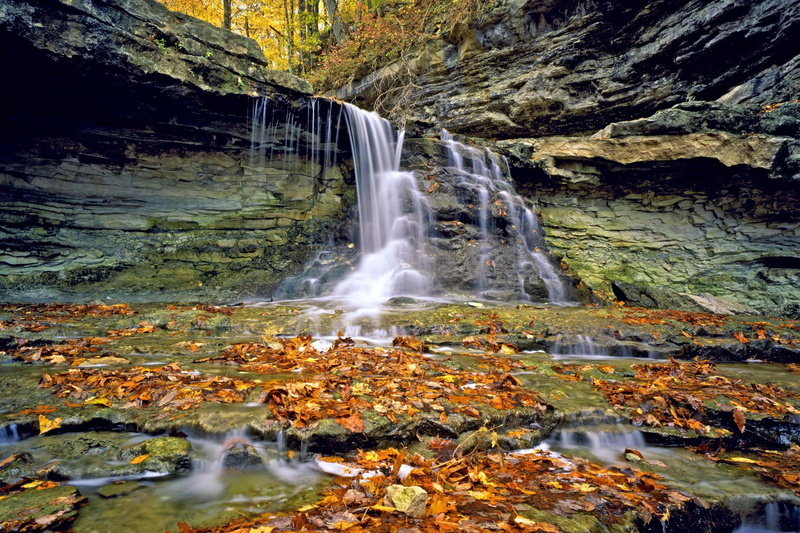 state, photography, 3d and abstract, time, waterfalls, creek, park, mccormicks, indiana, falls, lapse, 1080P