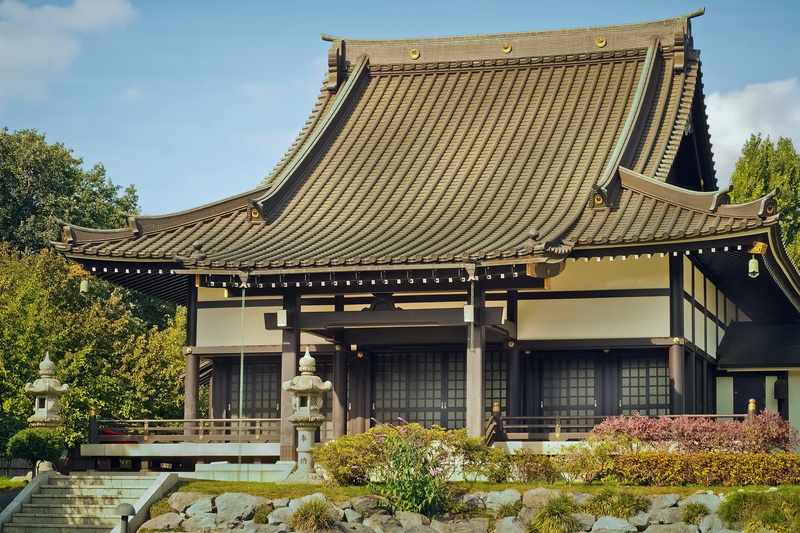 shinto, culture, sky, nature, spirituality, park, japan, religion, built structure, tree, architecture, day, building exterior, house, buddha, belief, travel destinations