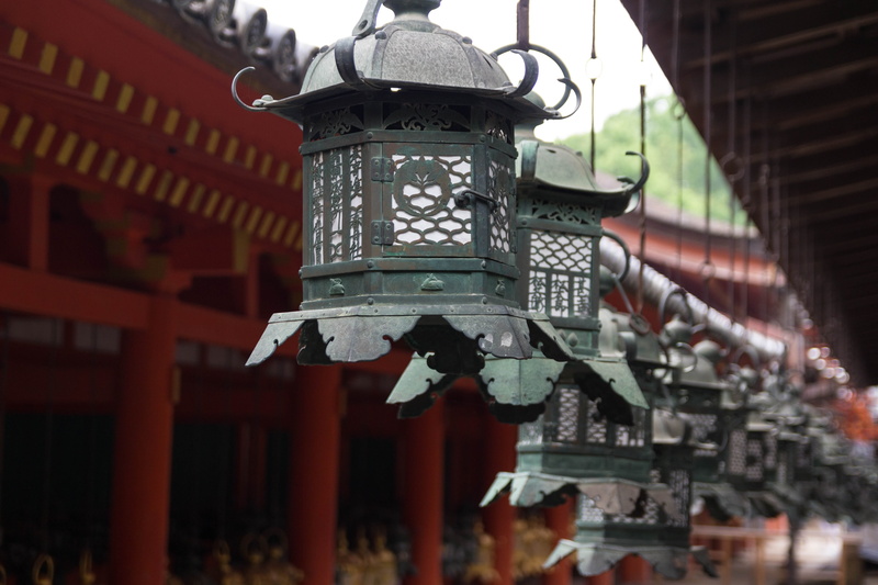 hanging, lighting equipment, outdoors, religious, japan, building exterior, day, architecture, 5K, building, metal, nature, place of worship, no people