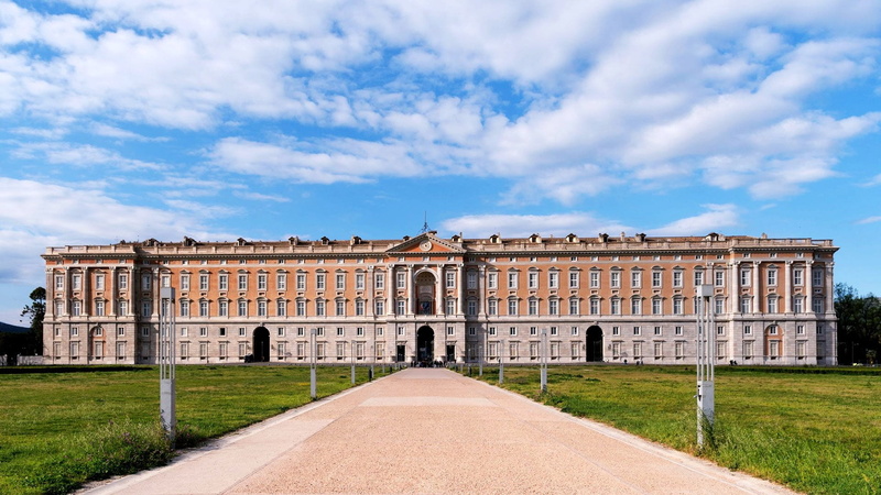 street, 1080P, monument, Caserta, Campania, Reggia di Caserta, sky, palace