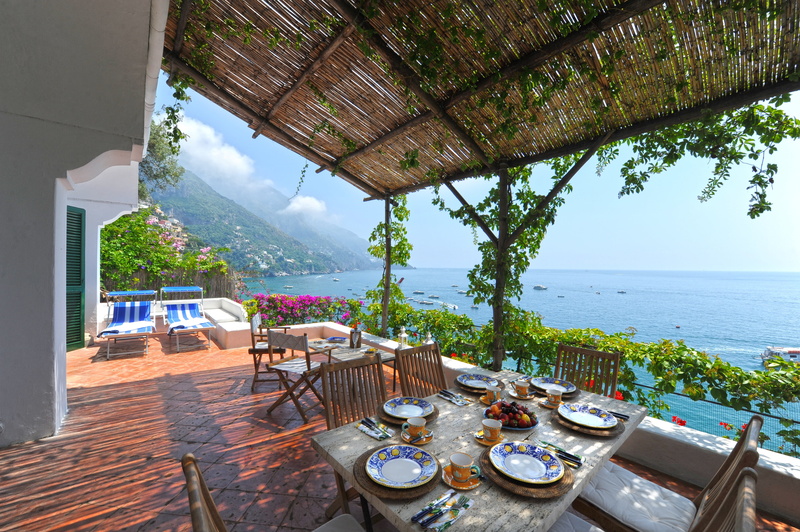 balcony, campania, 4K, Paradise, table, the Amalfi coast, Italy, amalfi coast, Villa