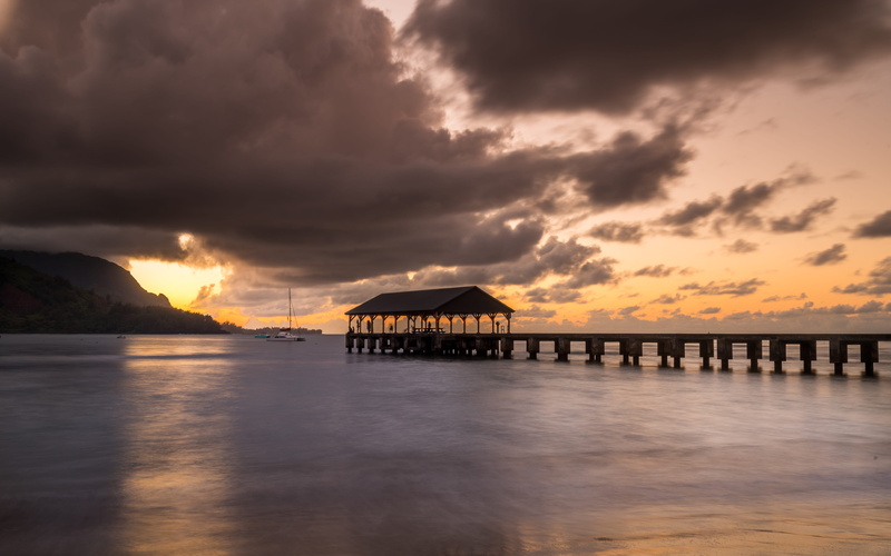 hawaii, tranquil scene, scenics - nature, port, 5K, beauty in nature, travel, united states, golden, hour, outdoors, golden hour, light, flare